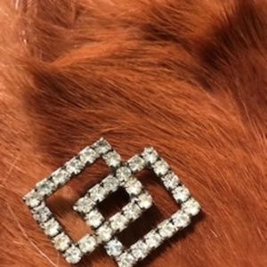 Vintage Rhinestone Connected Rectangles Brooch